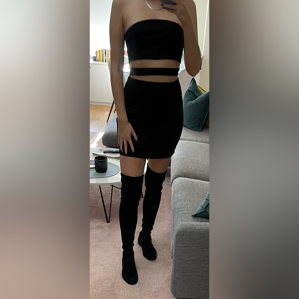 NBD Black Cut Out Strapless Dress - NWT